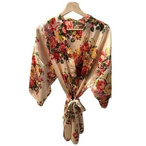 Soft Pink Floral Print Robe